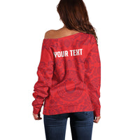 Custom World Football 2026 Turkey Off Shoulder Sweater Crescent Stars Ottoman Baroque Pride