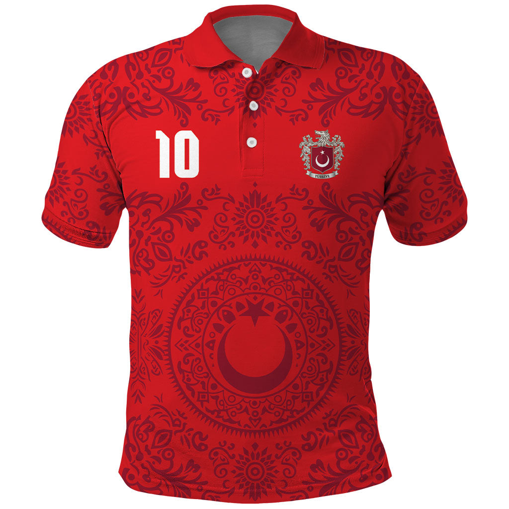 Custom World Football 2026 Turkey Polo Shirt Crescent Stars Ottoman Baroque Pride