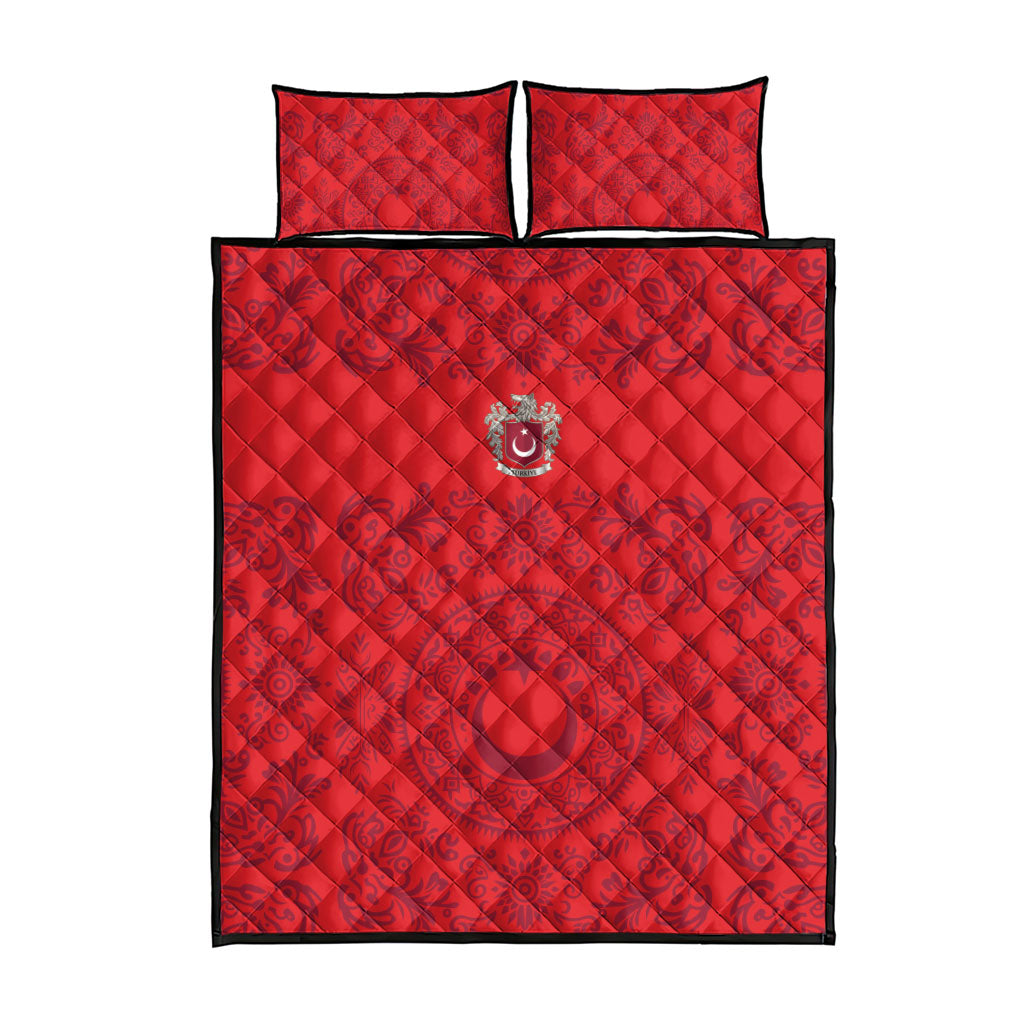 World Football 2026 Turkey Quilt Bed Set Crescent Stars Ottoman Baroque Pride