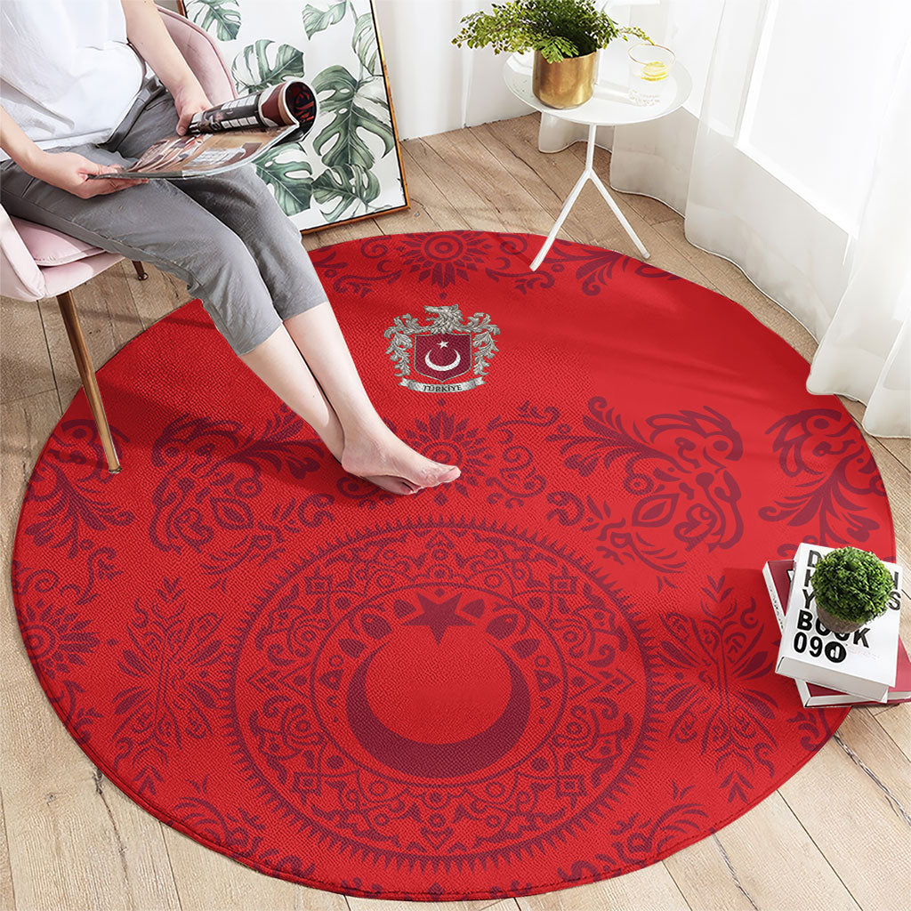 World Football 2026 Turkey Round Carpet Crescent Stars Ottoman Baroque Pride