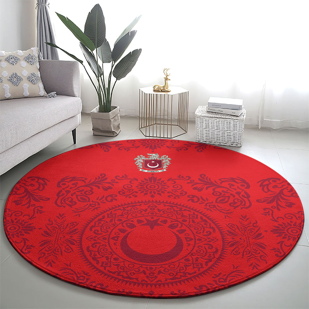 World Football 2026 Turkey Round Carpet Crescent Stars Ottoman Baroque Pride