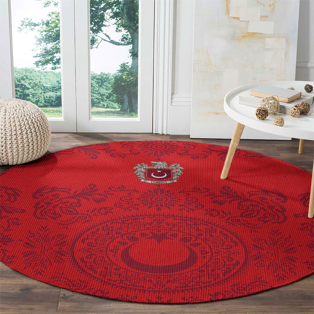 World Football 2026 Turkey Round Carpet Crescent Stars Ottoman Baroque Pride