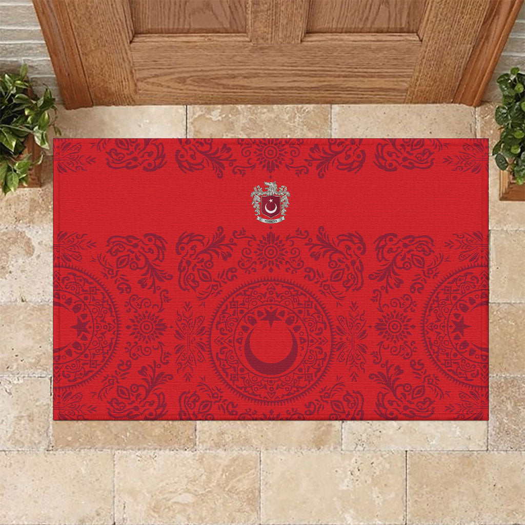 World Football 2026 Turkey Rubber Doormat Crescent Stars Ottoman Baroque Pride