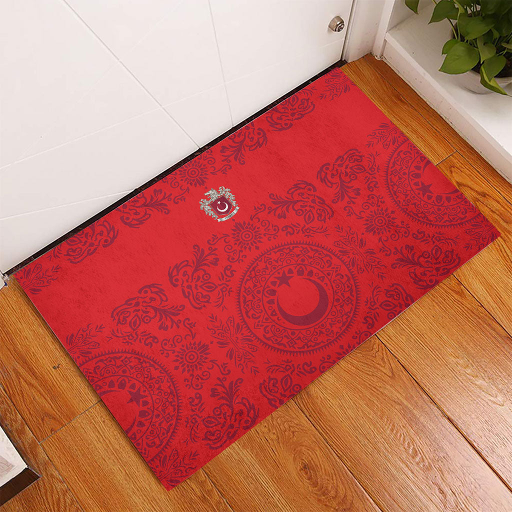 World Football 2026 Turkey Rubber Doormat Crescent Stars Ottoman Baroque Pride