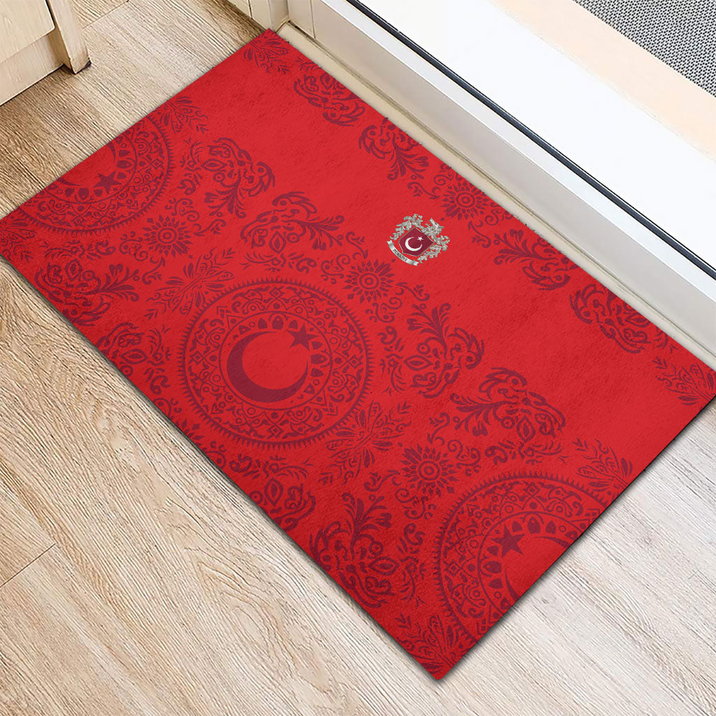 World Football 2026 Turkey Rubber Doormat Crescent Stars Ottoman Baroque Pride