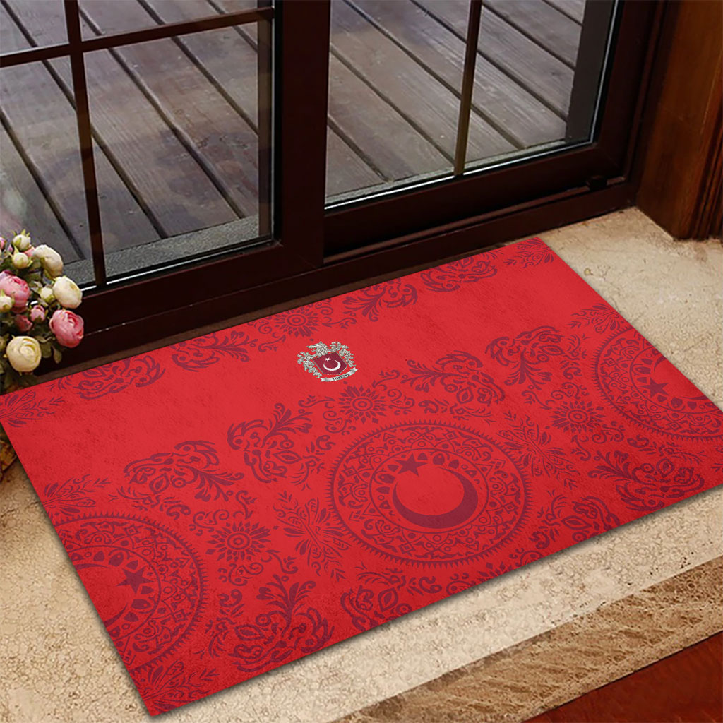 World Football 2026 Turkey Rubber Doormat Crescent Stars Ottoman Baroque Pride