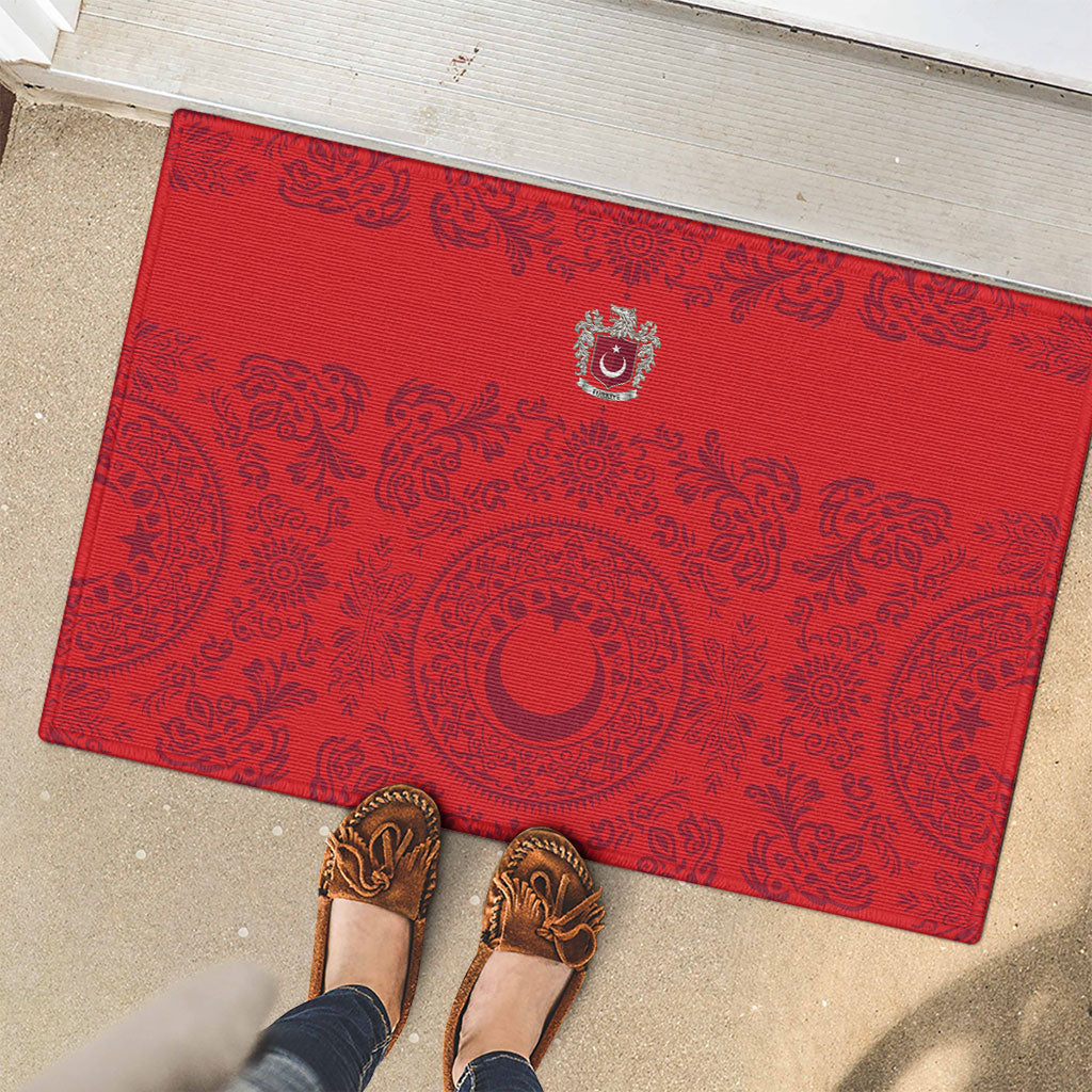 World Football 2026 Turkey Rubber Doormat Crescent Stars Ottoman Baroque Pride