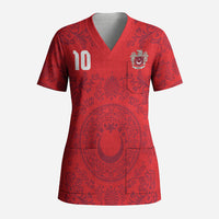 Custom World Football 2026 Turkey Scrub Top Crescent Stars Ottoman Baroque Pride