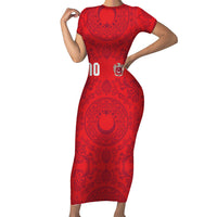 Custom World Football 2026 Turkey Short Sleeve Bodycon Dress Crescent Stars Ottoman Baroque Pride