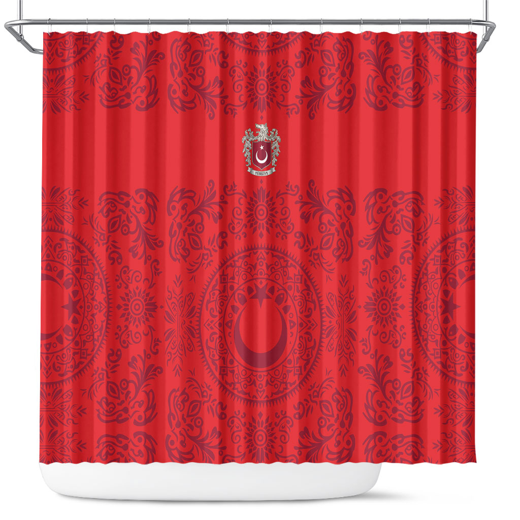 World Football 2026 Turkey Shower Curtain Crescent Stars Ottoman Baroque Pride