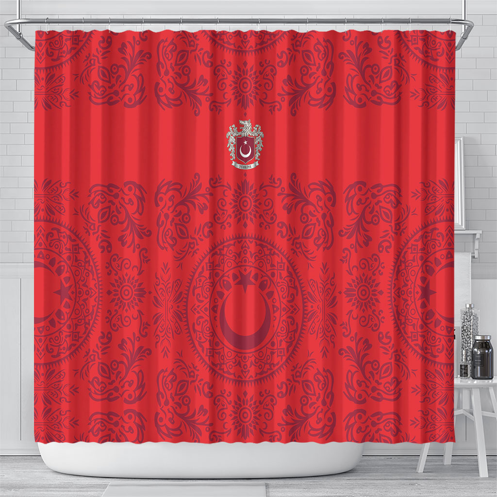 World Football 2026 Turkey Shower Curtain Crescent Stars Ottoman Baroque Pride