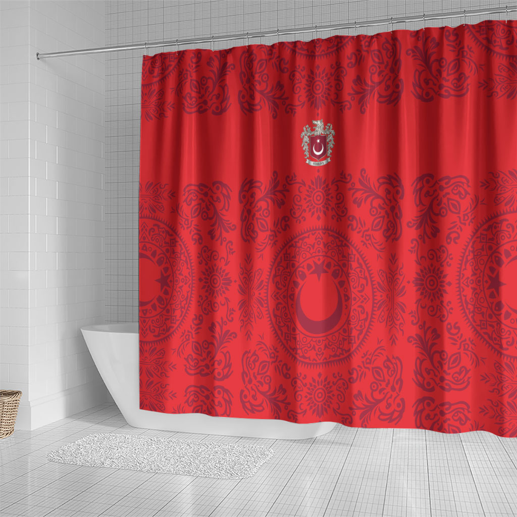 World Football 2026 Turkey Shower Curtain Crescent Stars Ottoman Baroque Pride