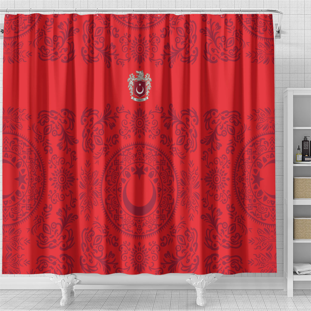 World Football 2026 Turkey Shower Curtain Crescent Stars Ottoman Baroque Pride