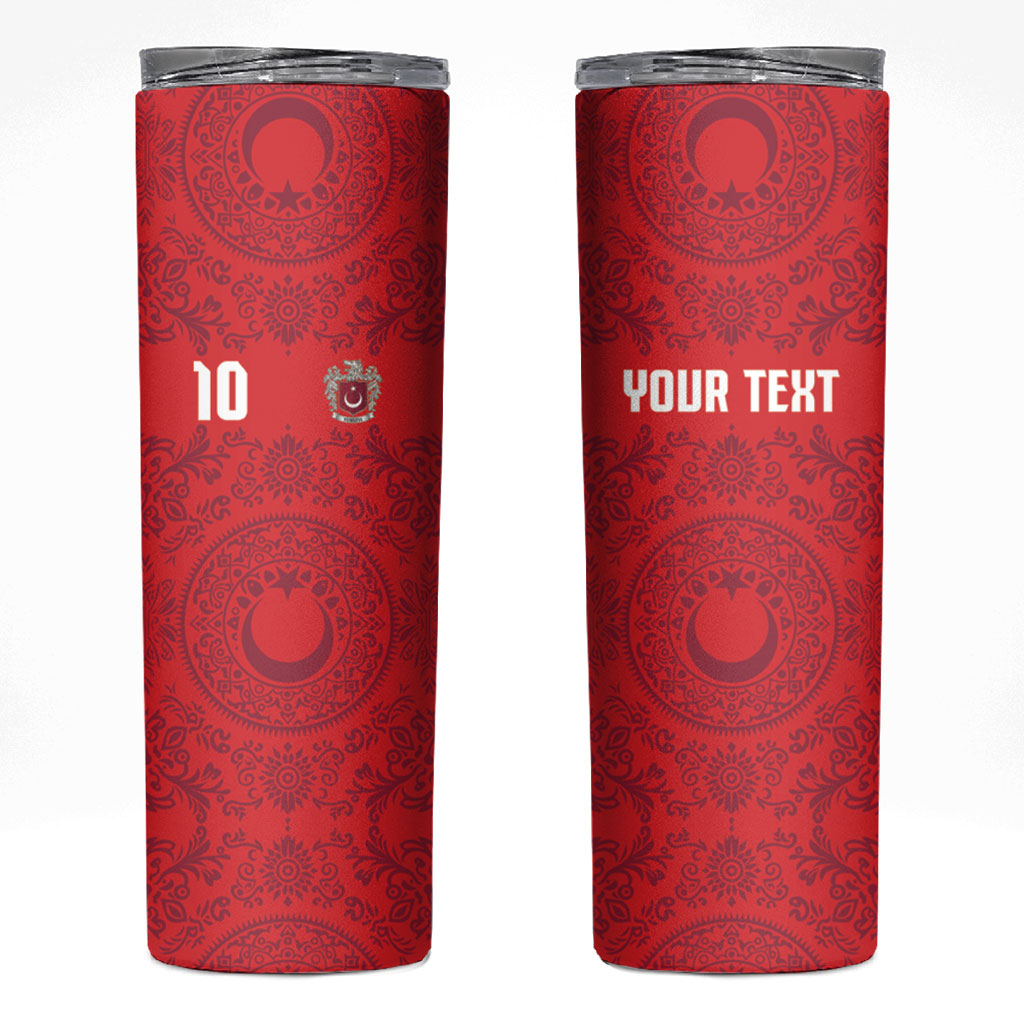 Custom World Football 2026 Turkey Skinny Tumbler Crescent Stars Ottoman Baroque Pride