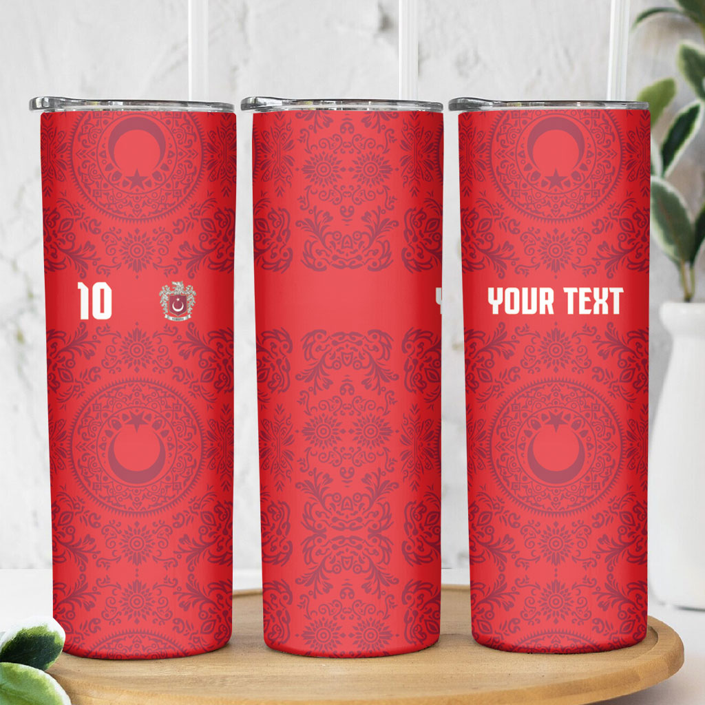 Custom World Football 2026 Turkey Skinny Tumbler Crescent Stars Ottoman Baroque Pride