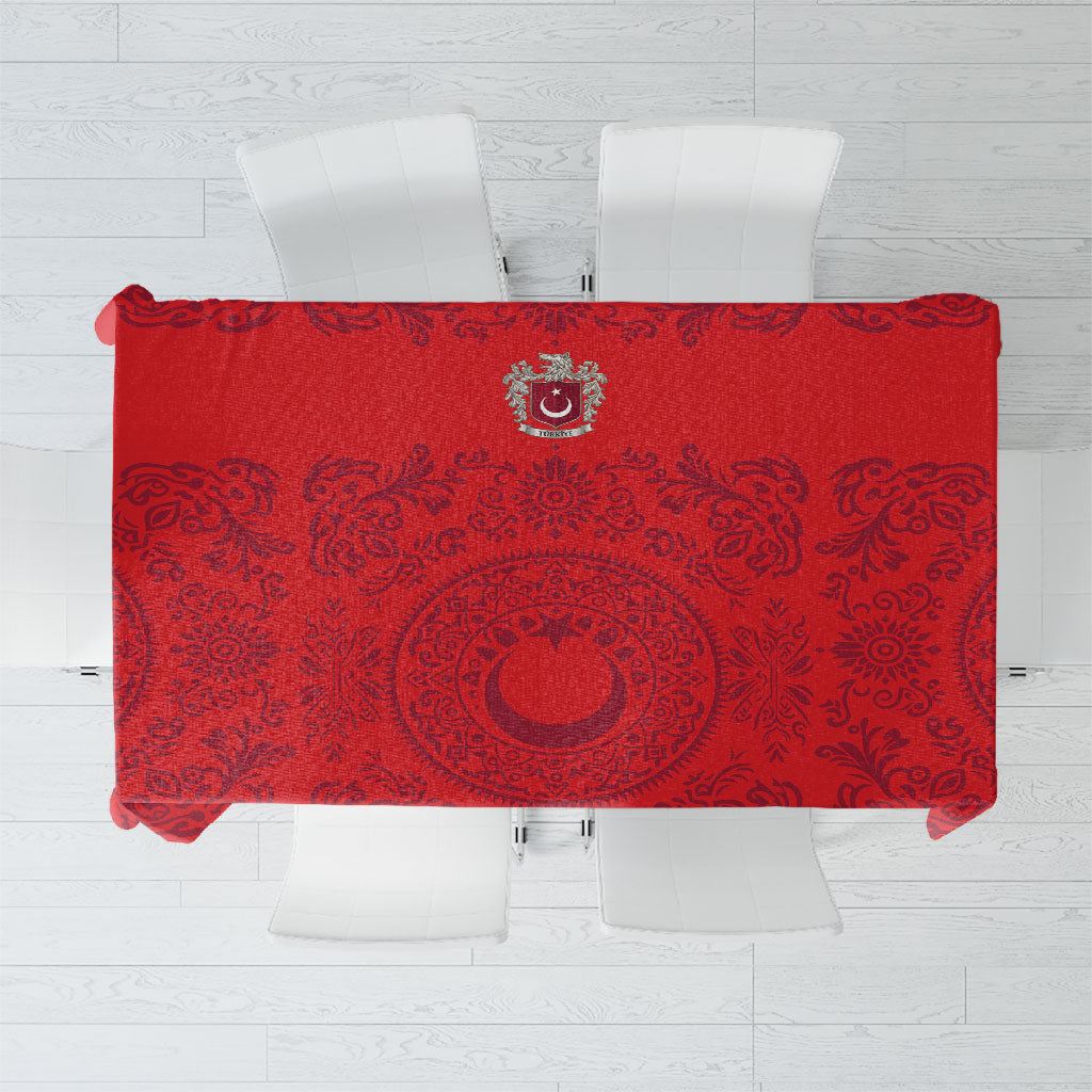 World Football 2026 Turkey Tablecloth Crescent Stars Ottoman Baroque Pride