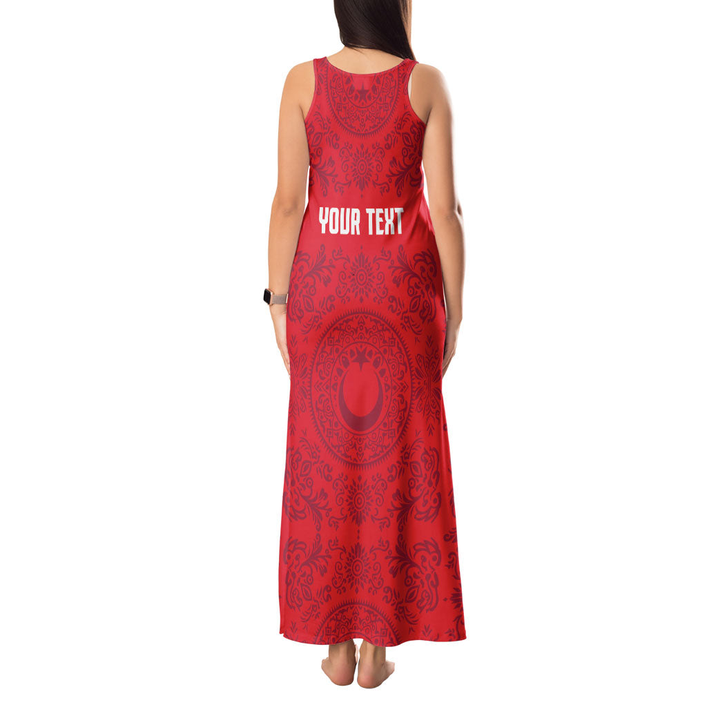 Custom World Football 2026 Turkey Tank Maxi Dress Crescent Stars Ottoman Baroque Pride