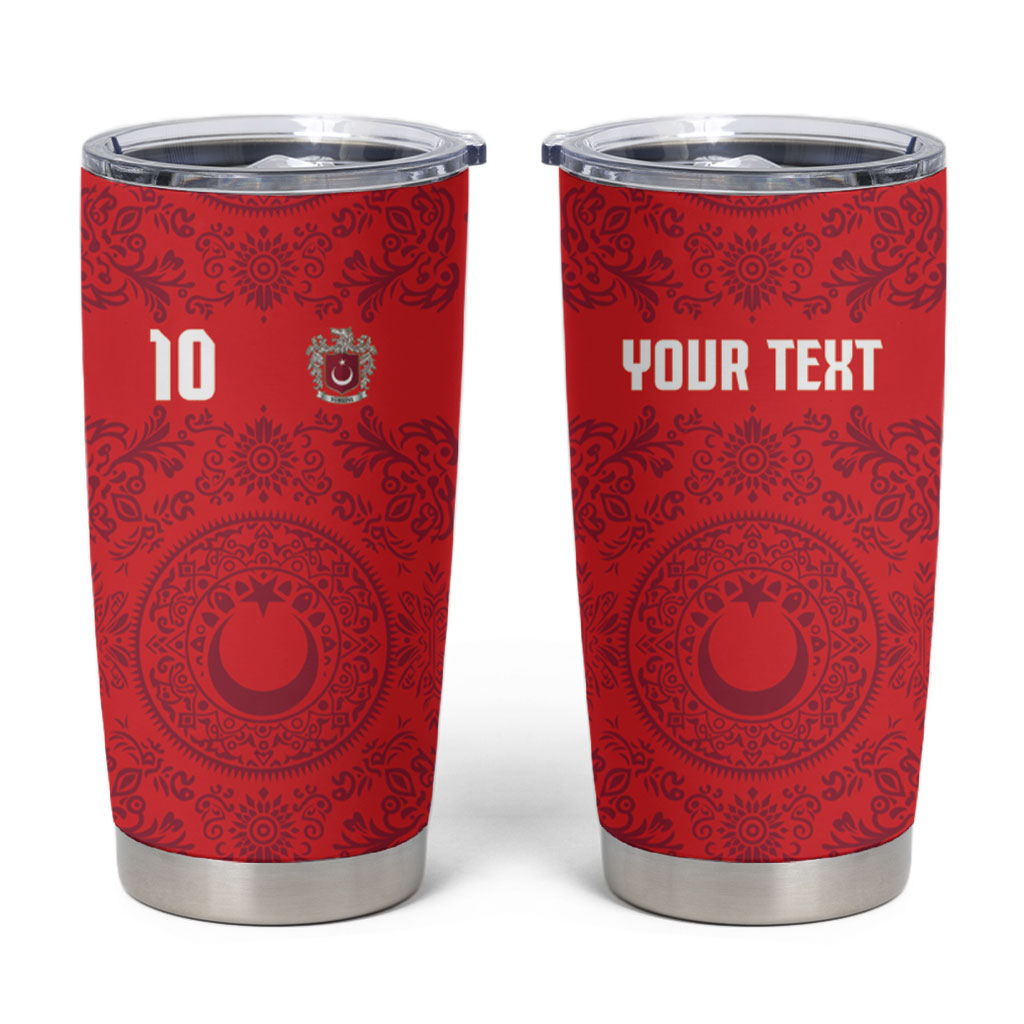 Custom World Football 2026 Turkey Tumbler Cup Crescent Stars Ottoman Baroque Pride