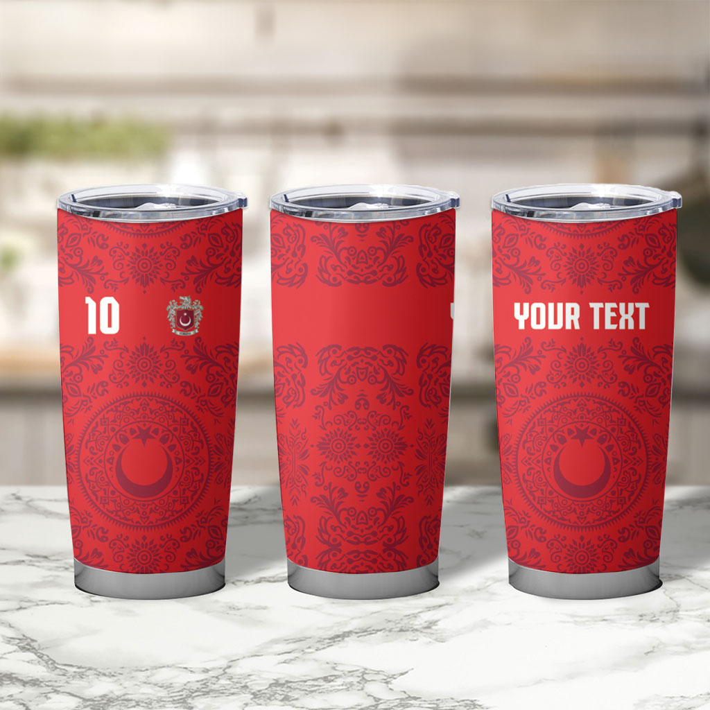 Custom World Football 2026 Turkey Tumbler Cup Crescent Stars Ottoman Baroque Pride