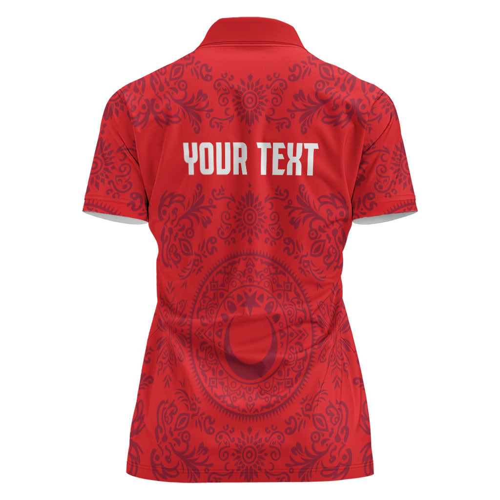 Custom World Football 2026 Turkey Women Polo Shirt Crescent Stars Ottoman Baroque Pride