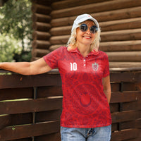 Custom World Football 2026 Turkey Women Polo Shirt Crescent Stars Ottoman Baroque Pride
