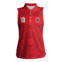 Custom World Football 2026 Turkey Women Sleeveless Polo Shirt Crescent Stars Ottoman Baroque Pride