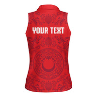 Custom World Football 2026 Turkey Women Sleeveless Polo Shirt Crescent Stars Ottoman Baroque Pride