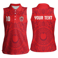 Custom World Football 2026 Turkey Women Sleeveless Polo Shirt Crescent Stars Ottoman Baroque Pride