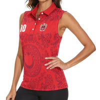 Custom World Football 2026 Turkey Women Sleeveless Polo Shirt Crescent Stars Ottoman Baroque Pride