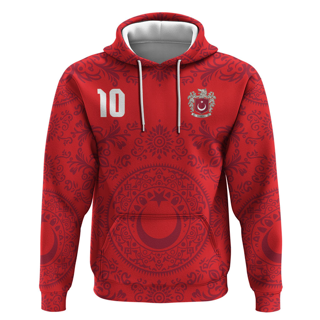 Custom World Football 2026 Turkey Zip Hoodie Crescent Stars Ottoman Baroque Pride