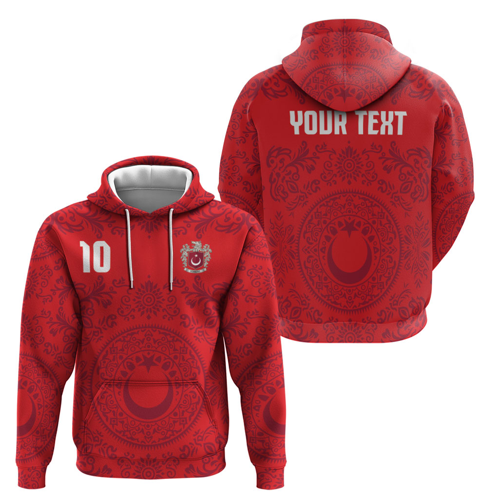 Custom World Football 2026 Turkey Zip Hoodie Crescent Stars Ottoman Baroque Pride