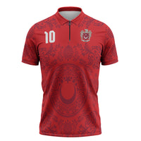 Custom World Football 2026 Turkey Zipper Polo Shirt Crescent Stars Ottoman Baroque Pride