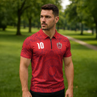 Custom World Football 2026 Turkey Zipper Polo Shirt Crescent Stars Ottoman Baroque Pride