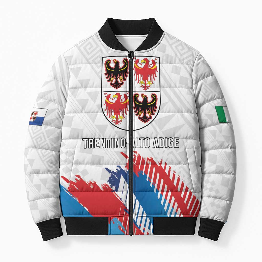 Personalized Italy Trentino-Alto Adige Bomber Puffer Jacket Flag Style - Wonder Print Shop