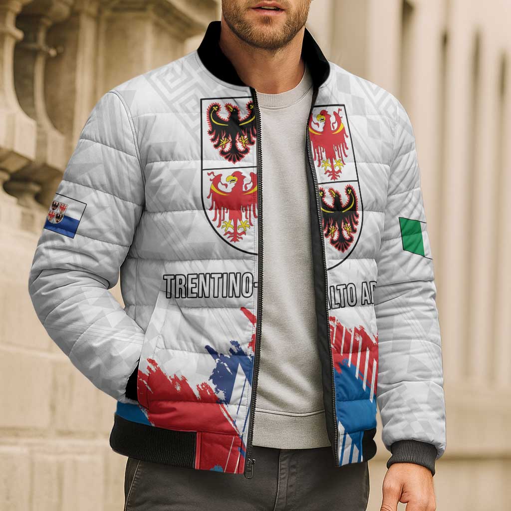 Personalized Italy Trentino-Alto Adige Bomber Puffer Jacket Flag Style - Wonder Print Shop