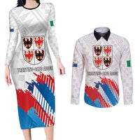 Personalized Italy Trentino-Alto Adige Couples Matching Long Sleeve Bodycon Dress and Long Sleeve Button Shirt Flag Style - Wonder Print Shop