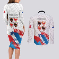 Personalized Italy Trentino-Alto Adige Couples Matching Long Sleeve Bodycon Dress and Long Sleeve Button Shirt Flag Style - Wonder Print Shop