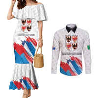 Personalized Italy Trentino-Alto Adige Couples Matching Mermaid Dress and Long Sleeve Button Shirt Flag Style - Wonder Print Shop