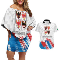 Personalized Italy Trentino-Alto Adige Couples Matching Off Shoulder Short Dress and Hawaiian Shirt Flag Style - Wonder Print Shop
