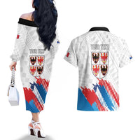 Personalized Italy Trentino-Alto Adige Couples Matching Off The Shoulder Long Sleeve Dress and Hawaiian Shirt Flag Style - Wonder Print Shop