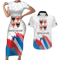 Personalized Italy Trentino-Alto Adige Couples Matching Short Sleeve Bodycon Dress and Hawaiian Shirt Flag Style - Wonder Print Shop