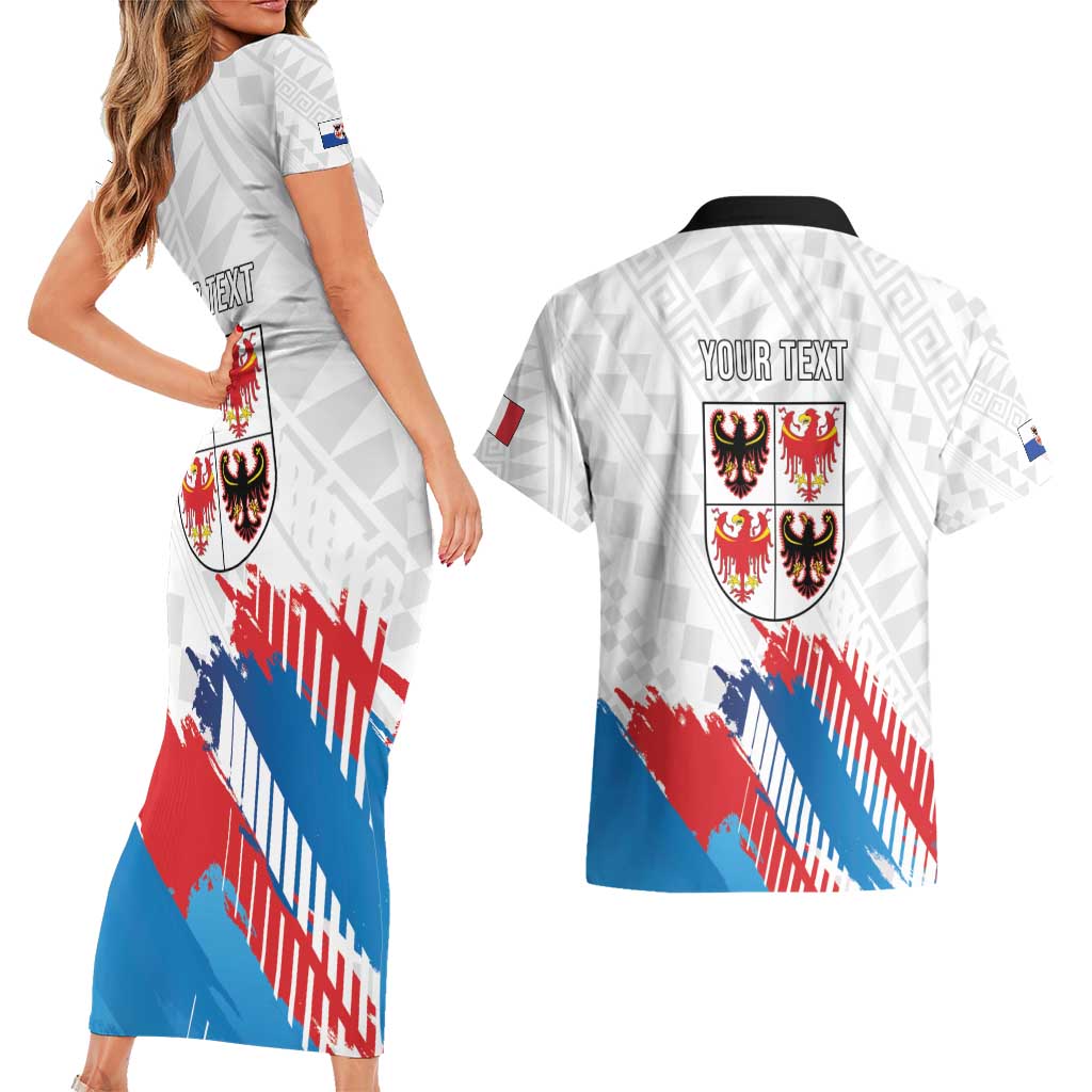 Personalized Italy Trentino-Alto Adige Couples Matching Short Sleeve Bodycon Dress and Hawaiian Shirt Flag Style - Wonder Print Shop