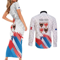 Personalized Italy Trentino-Alto Adige Couples Matching Short Sleeve Bodycon Dress and Long Sleeve Button Shirt Flag Style - Wonder Print Shop