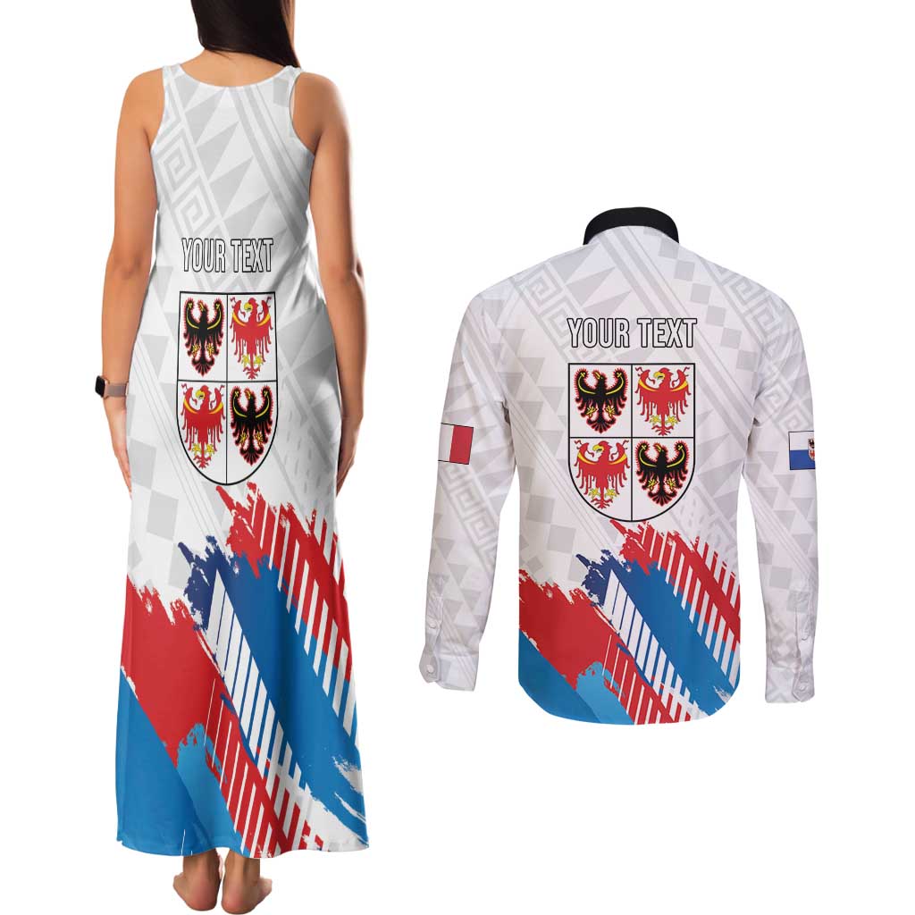 Personalized Italy Trentino-Alto Adige Couples Matching Tank Maxi Dress and Long Sleeve Button Shirt Flag Style - Wonder Print Shop