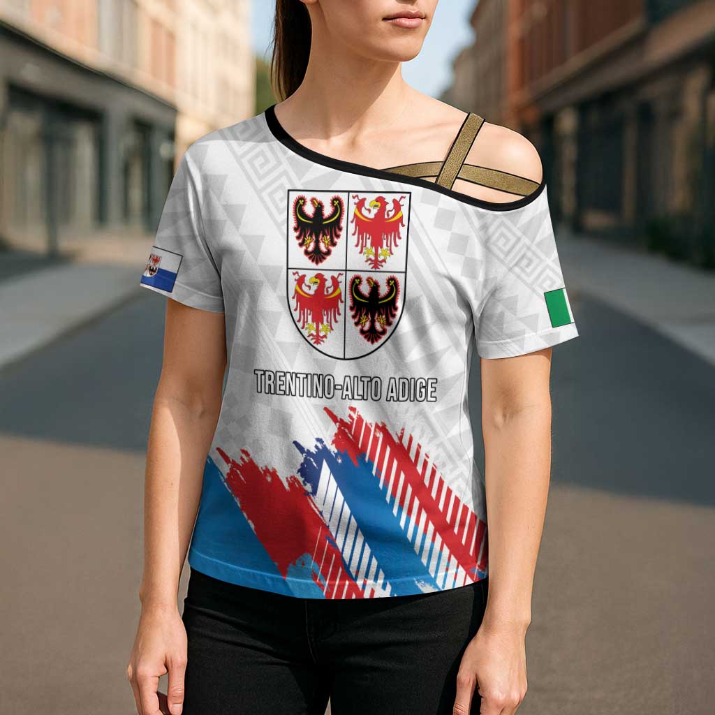Personalized Italy Trentino-Alto Adige Cross Shoulder Shirt Flag Style - Wonder Print Shop