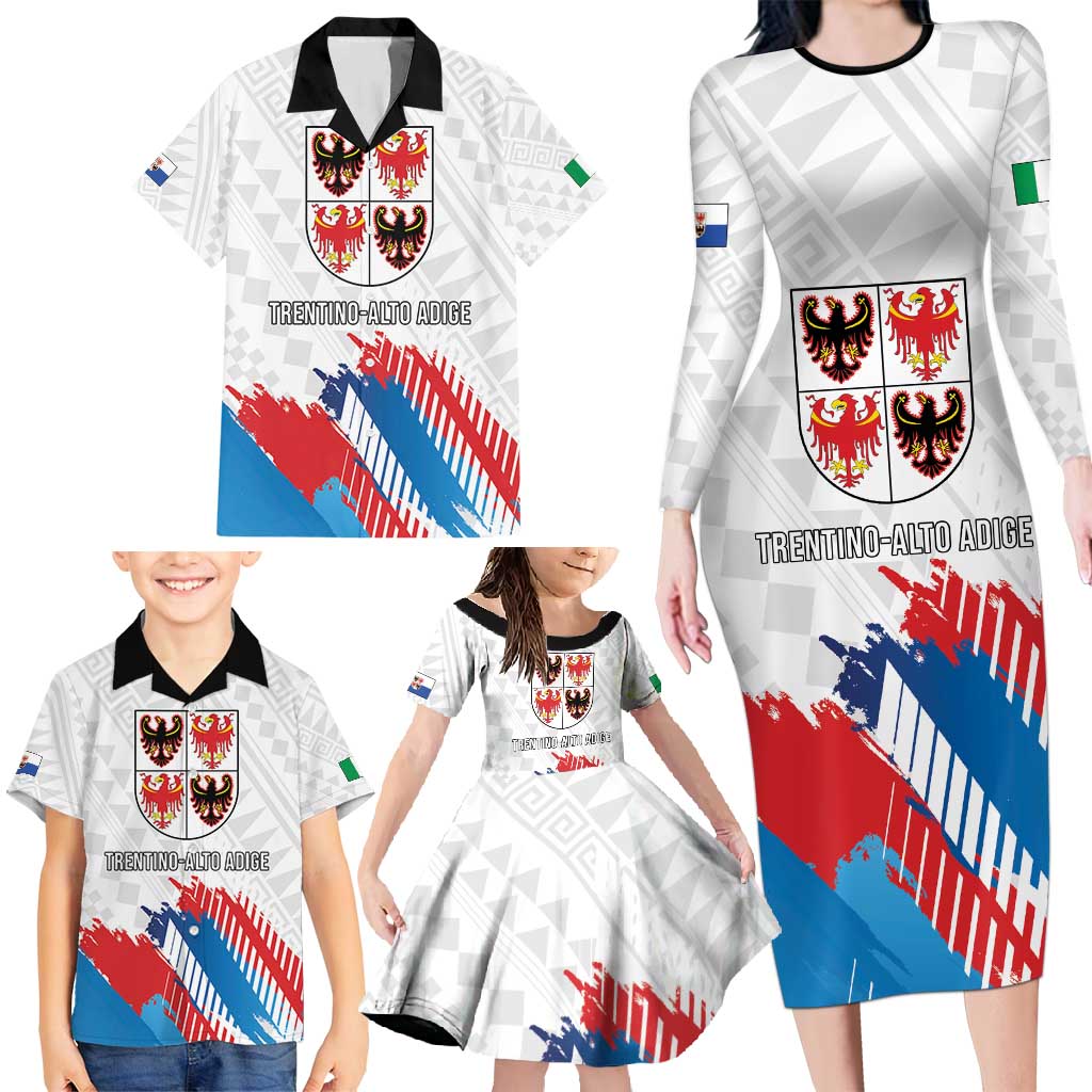 Personalized Italy Trentino-Alto Adige Family Matching Long Sleeve Bodycon Dress and Hawaiian Shirt Flag Style - Wonder Print Shop