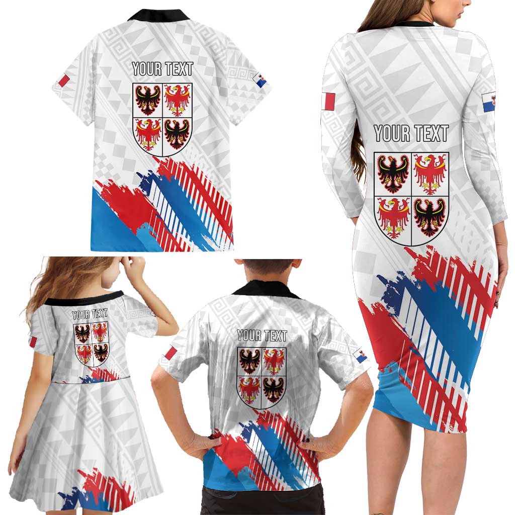 Personalized Italy Trentino-Alto Adige Family Matching Long Sleeve Bodycon Dress and Hawaiian Shirt Flag Style - Wonder Print Shop