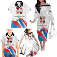 Personalized Italy Trentino-Alto Adige Family Matching Off The Shoulder Long Sleeve Dress and Hawaiian Shirt Flag Style - Wonder Print Shop