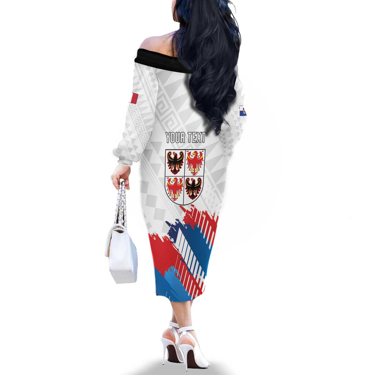 Personalized Italy Trentino-Alto Adige Family Matching Off The Shoulder Long Sleeve Dress and Hawaiian Shirt Flag Style - Wonder Print Shop