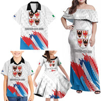Personalized Italy Trentino-Alto Adige Family Matching Off Shoulder Maxi Dress and Hawaiian Shirt Flag Style - Wonder Print Shop